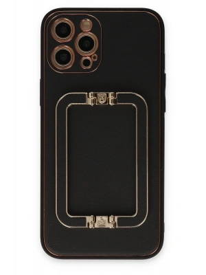 Newface iPhone 12 Pro Max Kılıf Coco Elit Kapak - Siyah