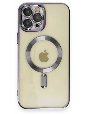 Newface iPhone 12 Pro Max Kılıf Kross Magneticsafe Kapak - Mor