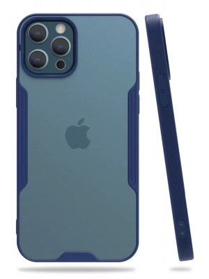 Newface iPhone 12 Pro Max Kılıf Platin Silikon - Lacivert