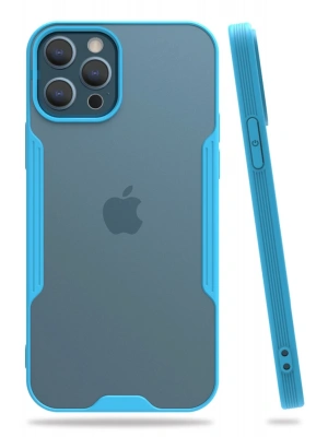 Newface iPhone 12 Pro Max Kılıf Platin Silikon - Mavi