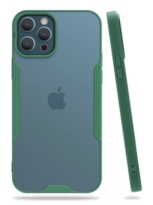 Newface iPhone 12 Pro Max Kılıf Platin Silikon - Yeşil