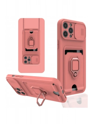 Newface iPhone 12 Pro Max Kılıf Zuma Kartvizitli Yüzüklü Silikon - Pembe