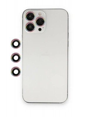 Newface iPhone 12 Pro Max Shine Kamera Lens - Rainbow