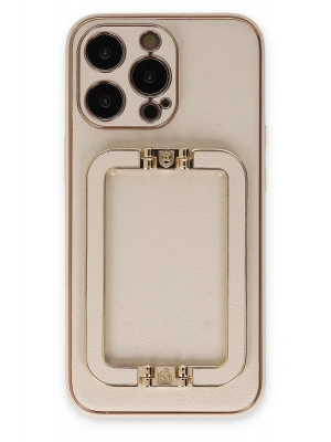 Newface iPhone 13 Pro Kılıf Coco Elit Kapak - Gold