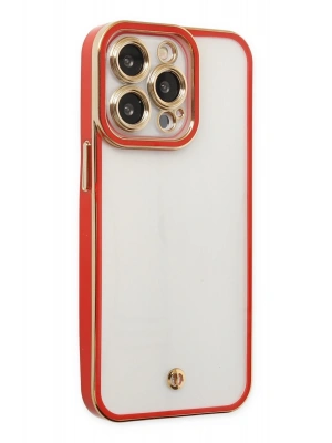 Newface iPhone 13 Pro Kılıf Liva Lens Silikon - Kırmızı