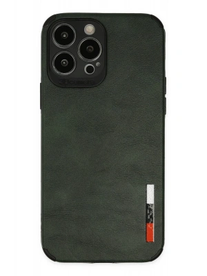 Newface iPhone 13 Pro Kılıf Loop Deri Silikon - Yeşil