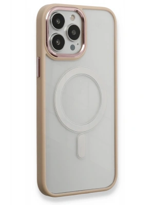 Newface iPhone 13 Pro Kılıf Room Magneticsafe Silikon - Pudra