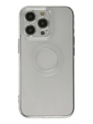 Newface iPhone 13 Pro Kılıf Santa Lens Silikon - Şeffaf