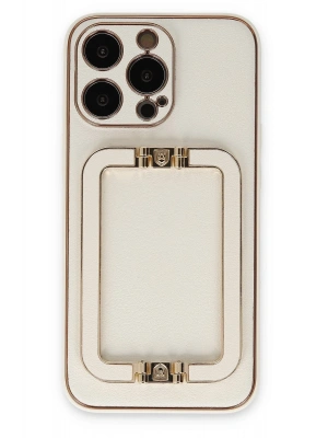 Newface iPhone 13 Pro Max Kılıf Coco Elit Kapak - Beyaz