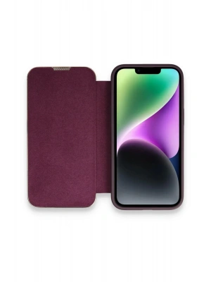 Newface iPhone 13 Pro Max Kılıf Dolpin Kapaklı - Derin Mor