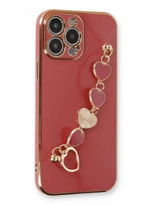 Newface iPhone 13 Pro Max Kılıf Esila Silikon - Kırmızı