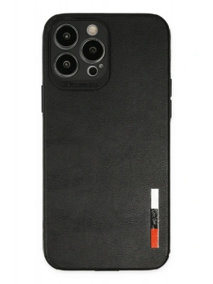 Newface iPhone 13 Pro Max Kılıf Loop Deri Silikon - Siyah