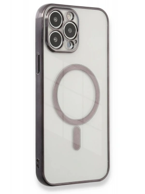 Newface iPhone 13 Pro Max Kılıf Magneticsafe Lazer Silikon - Siyah