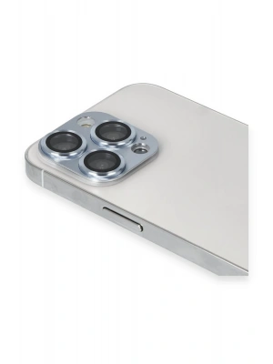 Newface iPhone 13 Pro Max Pers Alüminyum Kamera Lens - Sierra Blue