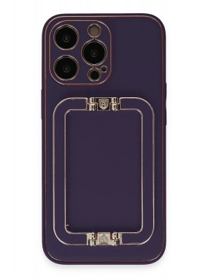 Newface iPhone 14 Pro Max Kılıf Coco Elit Kapak - Derin Mor