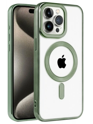 Newface iPhone 14 Pro Max Kılıf Kronos Magsafe Kapak - Koyu Yeşil