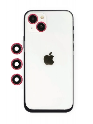 Newface iPhone 14 Shine Kamera Lens - Kırmızı
