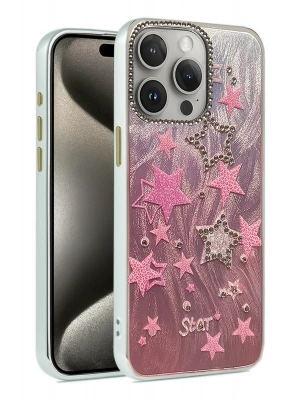 Newface iPhone 15 Pro Kılıf Blade Aynalı Desenli Kapak - Desen 7