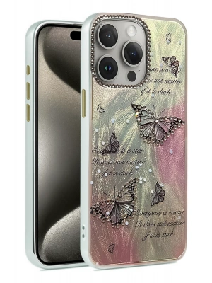 Newface iPhone 15 Pro Max Kılıf Blade Aynalı Desenli Kapak - Desen 6