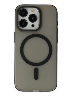 Newface iPhone 15 Pro Max Kılıf Lodos Magneticsafe Mat Kapak - Siyah