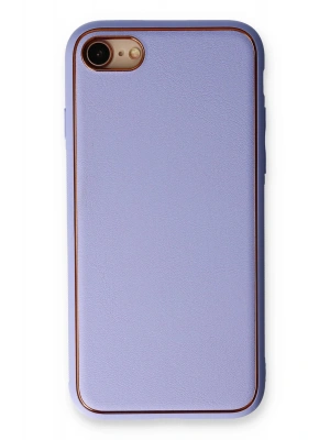 Newface iPhone 7 Kılıf Coco Deri Silikon Kapak - Açık Lila