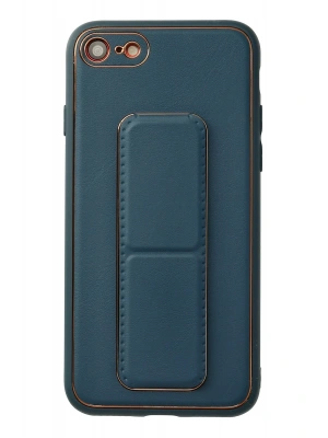 Newface iPhone 7 Kılıf Coco Deri Standlı Kapak - Mavi