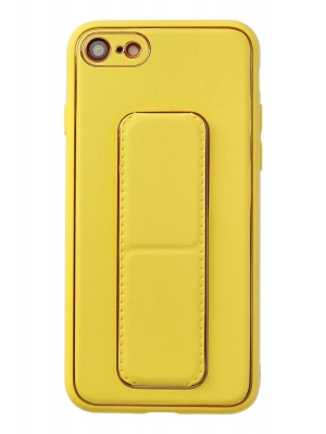 Newface iPhone 7 Kılıf Coco Deri Standlı Kapak - Sarı
