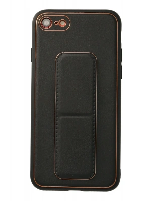 Newface iPhone 7 Kılıf Coco Deri Standlı Kapak - Siyah