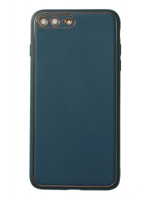 Newface iPhone 7 Plus Kılıf Coco Deri Silikon Kapak - Mavi