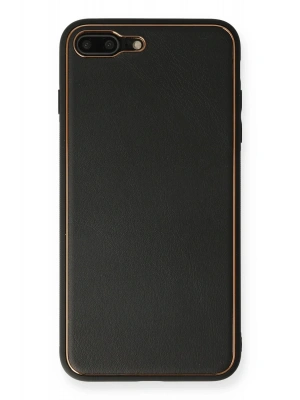 Newface iPhone 7 Plus Kılıf Coco Deri Silikon Kapak - Siyah