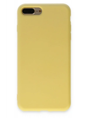 Newface iPhone 7 Plus Kılıf Nano içi Kadife Silikon - Sarı