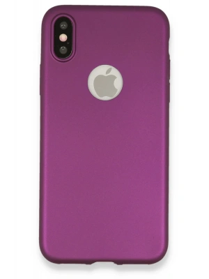 Newface iPhone X Kılıf First Silikon - Mürdüm