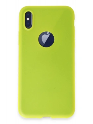 Newface iPhone X Kılıf First Silikon - Parlak Sarı