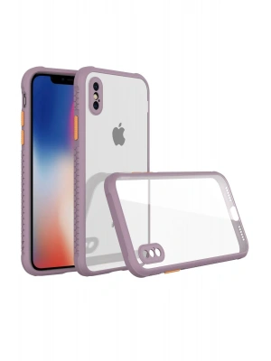 Newface iPhone XS Max Kılıf Miami Şeffaf Silikon - Açık Mor