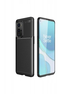 Newface One Plus 9 Pro Kılıf Auto Focus Karbon Kapak - Siyah