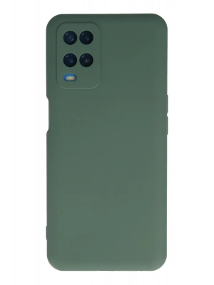 Newface Oppo A54 4G Kılıf Nano içi Kadife Silikon - Koyu Yeşil