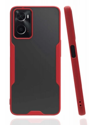 Newface Oppo A96 Kılıf Platin Silikon - Kırmızı