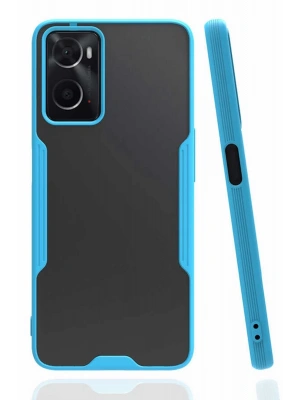 Newface Oppo A96 Kılıf Platin Silikon - Mavi