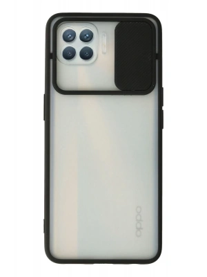 Newface Oppo Reno 4 Lite Kılıf Palm Buzlu Kamera Sürgülü Silikon - Siyah