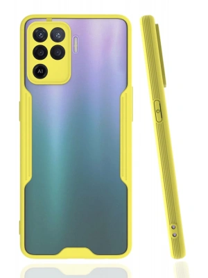 Newface Oppo Reno 5 Lite Kılıf Platin Silikon - Sarı
