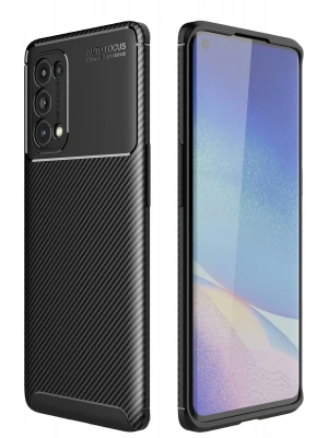 Newface Oppo Reno 5 Pro Kılıf Auto Focus Karbon Kapak - Siyah