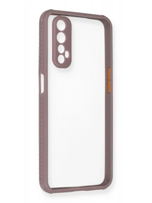 Newface Realme 7 Kılıf Miami Şeffaf Silikon - Açık Mor