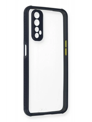 Newface Realme 7 Kılıf Miami Şeffaf Silikon - Lacivert