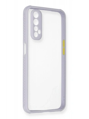 Newface Realme 7 Kılıf Miami Şeffaf Silikon - Lila