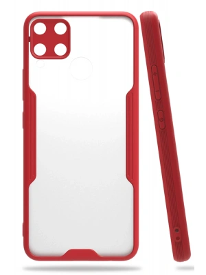 Newface Realme C15 Kılıf Platin Silikon - Kırmızı