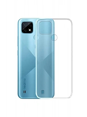 Newface Realme C21 Kılıf Deluxe 2mm Şeffaf Silikon - Şeffaf
