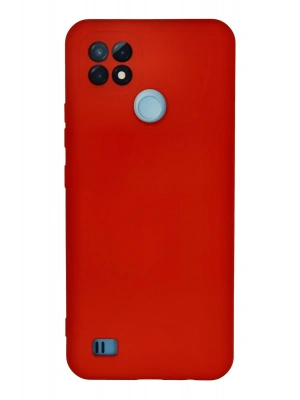 Newface Realme C21 Kılıf Nano içi Kadife Silikon - Kırmızı