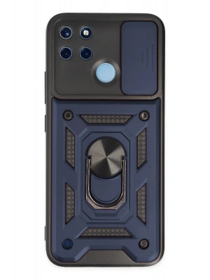 Newface Realme C25Y Kılıf Pars Lens Yüzüklü Silikon - Lacivert