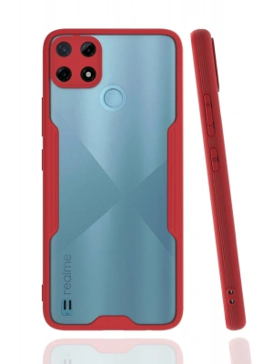 Newface Realme C25Y Kılıf Platin Silikon - Kırmızı