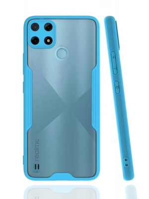Newface Realme C25Y Kılıf Platin Silikon - Mavi